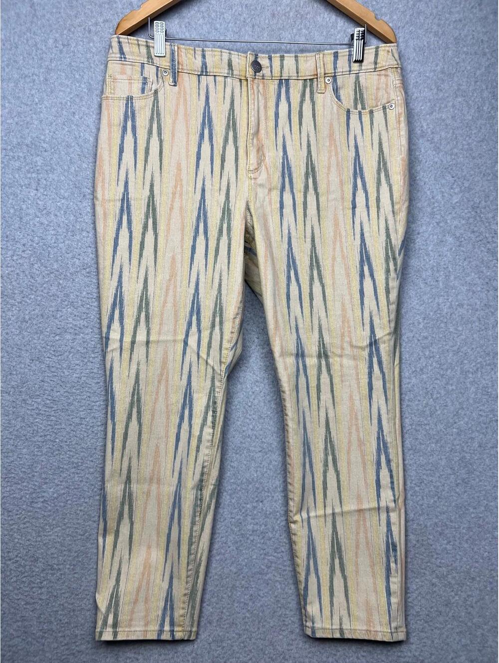 Ann Taylor LOFT Curvy Skinny Ankle Jeans Pants Chevron Womens Petite Size 32/14
